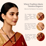 Traditional Mangalsutra Necklace, Black Beads with Gold-Plated Chain, 18 inch, Glass Beads and Decorative Pendant