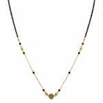 Elegant Black Bead Mangalsutra with Designer Gold Pendant